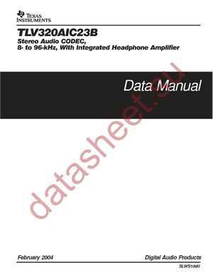 TLV320AIC23BIZQER datasheet  